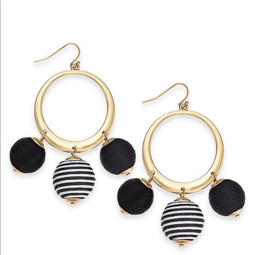 INC drop hoops earrings
